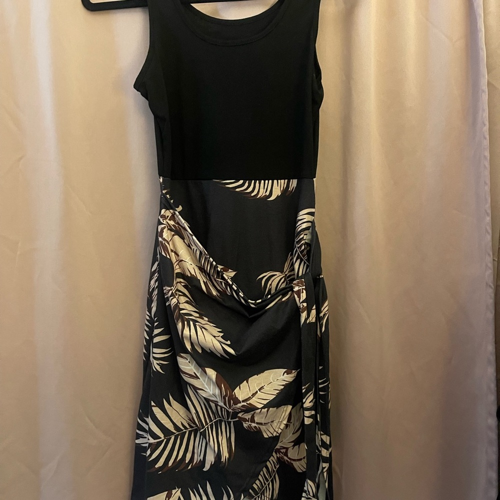 Black and White Asymmetrical Sheath Dress